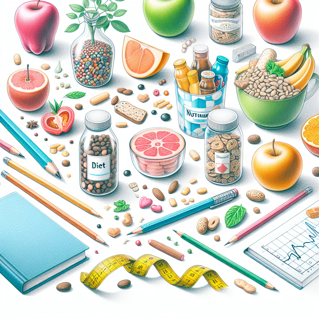 Pastelková ilustrace znázorňující téma: Zdraví a výživa