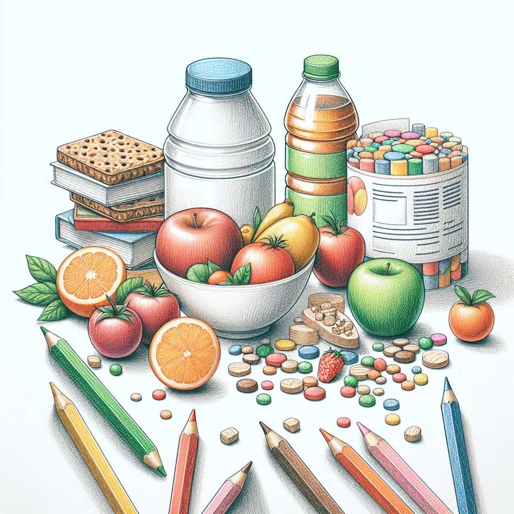 Pastelková ilustrace znázorňující téma: Zdravá výživa