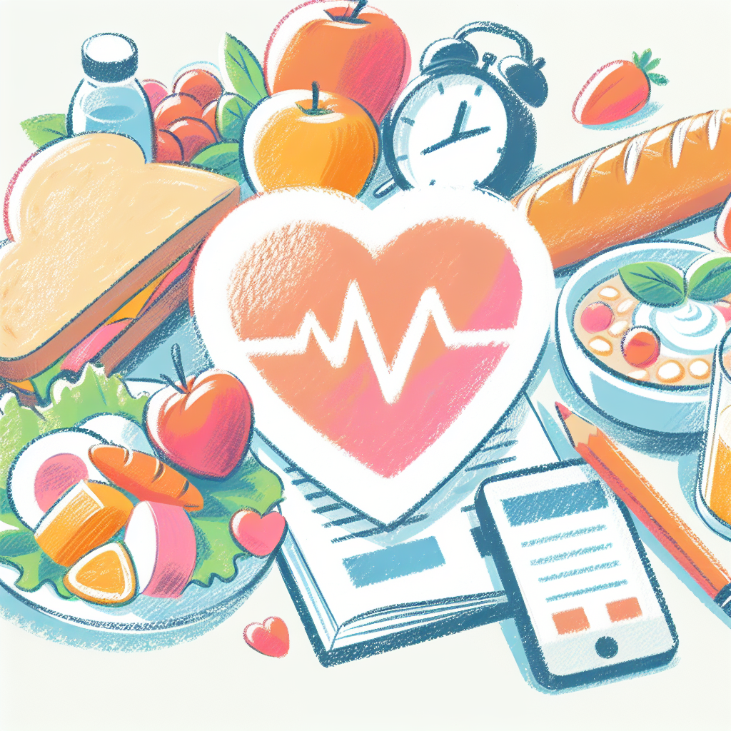 Pastelková ilustrace znázorňující téma: Zdraví a výživa