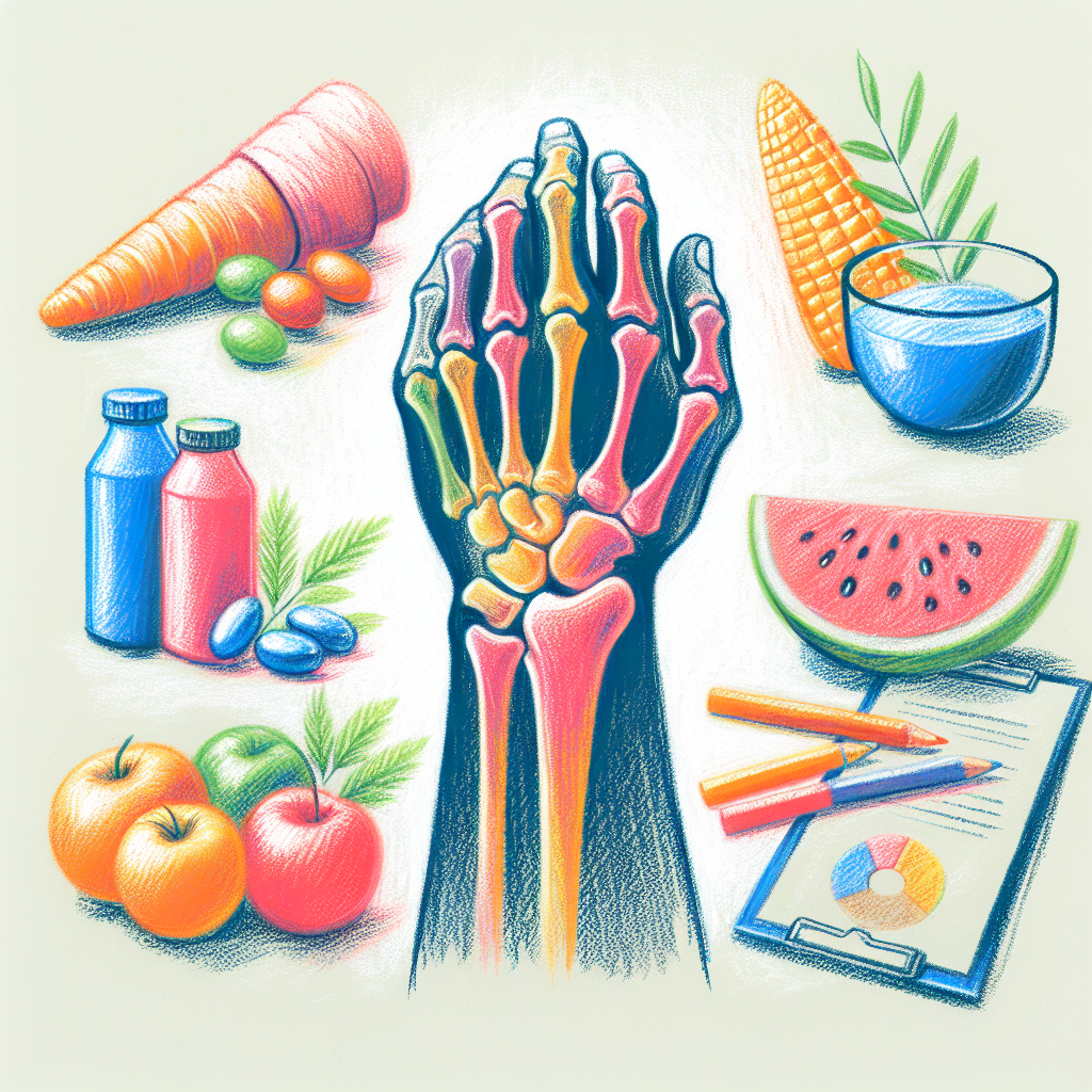 Pastelková ilustrace znázorňující téma: Zdraví a výživa