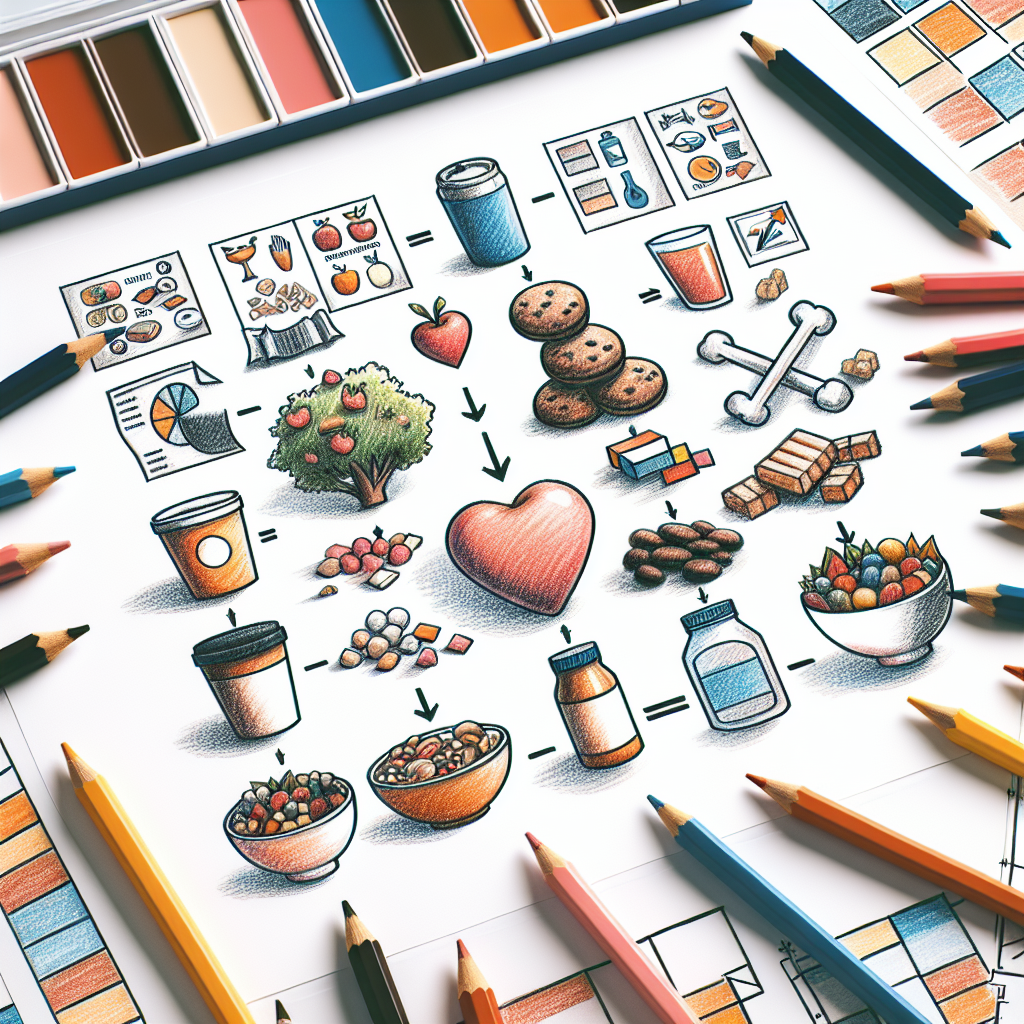 Pastelková ilustrace znázorňující téma: Výživa