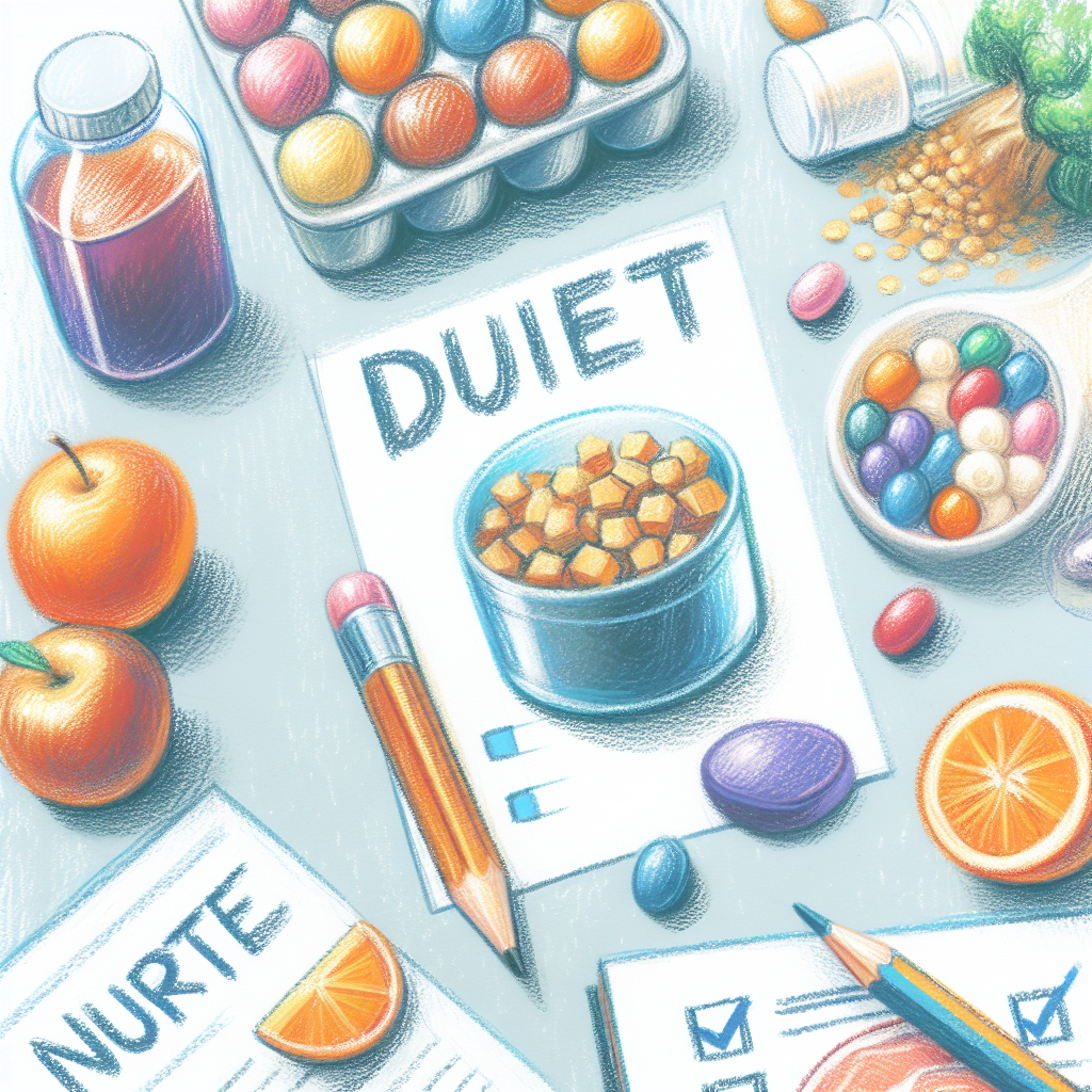 Pastelková ilustrace znázorňující téma: Výživa