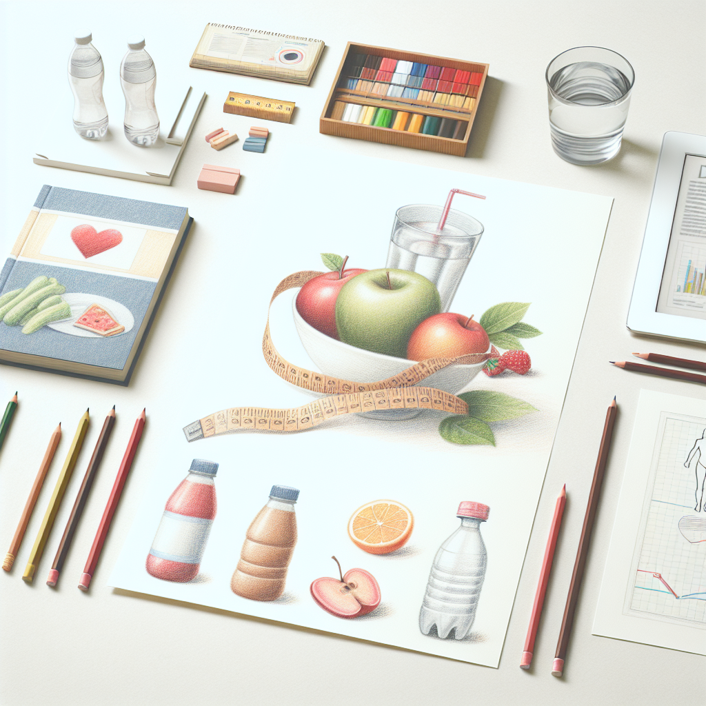 Pastelková ilustrace znázorňující téma: Zdravé stravování