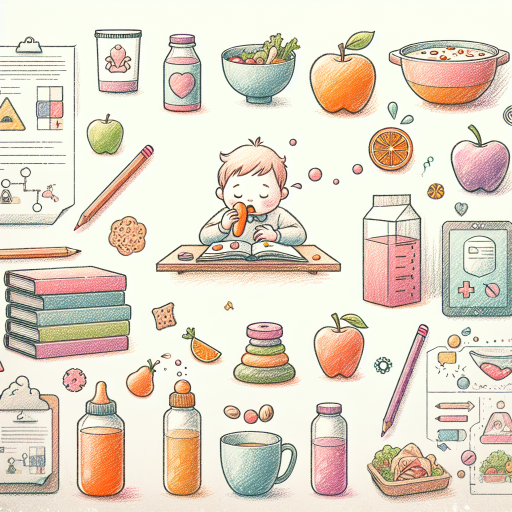 Pastelková ilustrace znázorňující téma: Dětská výživa