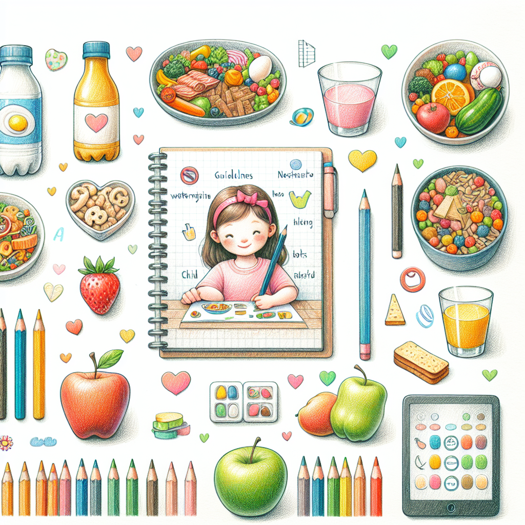 Pastelková ilustrace znázorňující téma: Výživa dětí