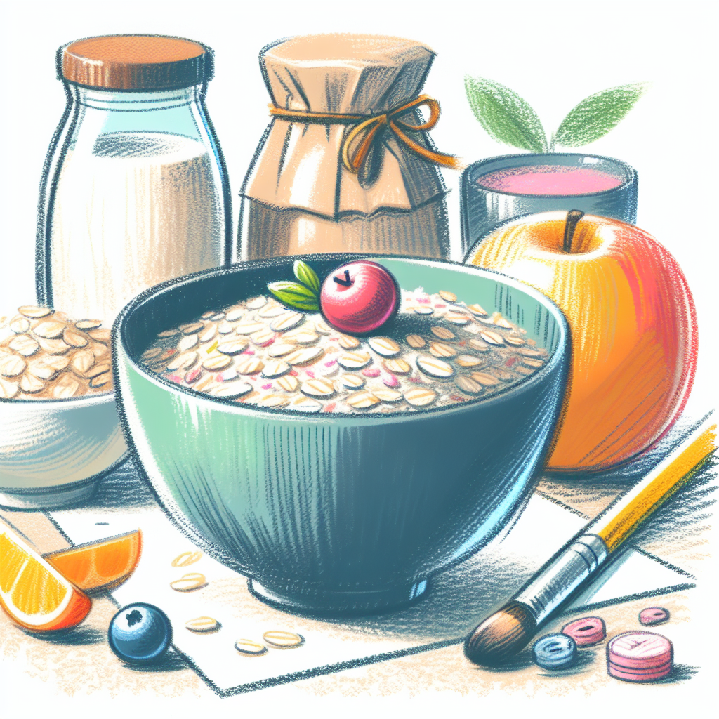 Pastelková ilustrace znázorňující téma: Zdravé recepty