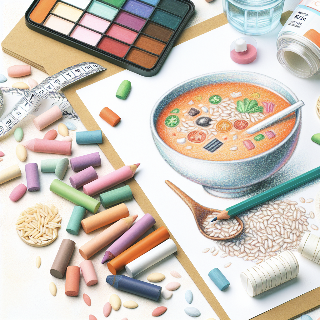 Pastelková ilustrace znázorňující téma: Zdravé vaření