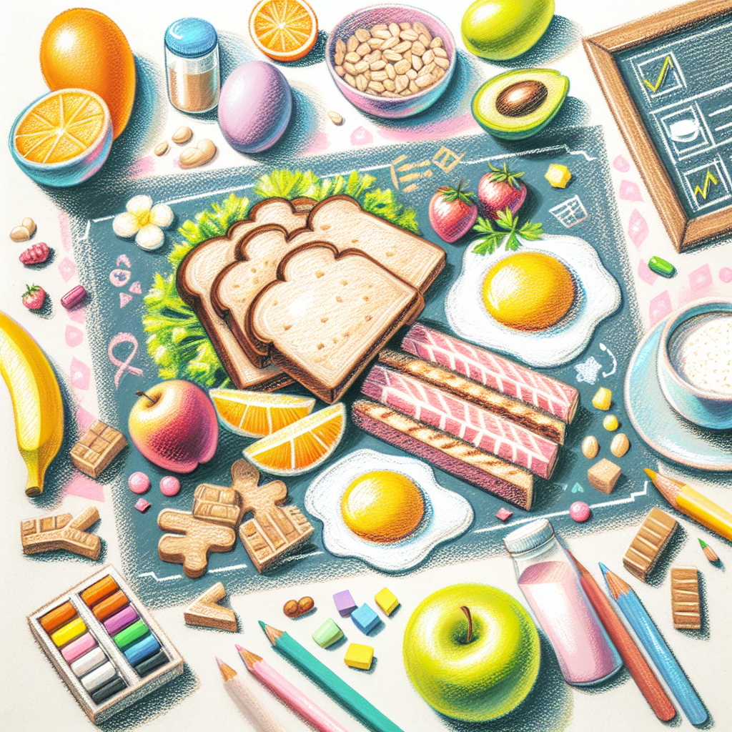 Pastelková ilustrace znázorňující téma: Zdravé stravování