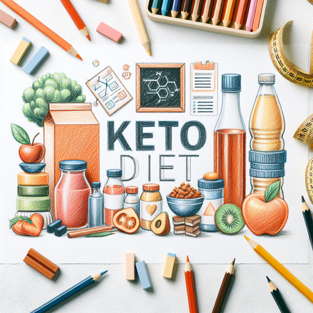 Pastelková ilustrace znázorňující téma: Keto dieta