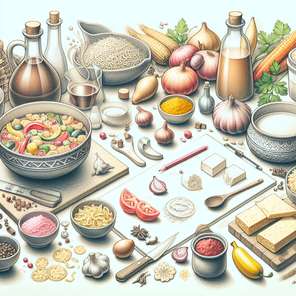 Pastelková ilustrace znázorňující téma: Česká kuchyně