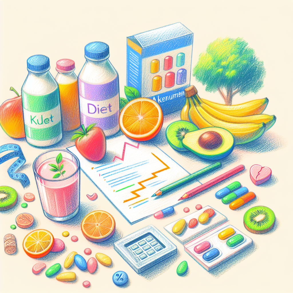 Pastelková ilustrace znázorňující téma: Diety