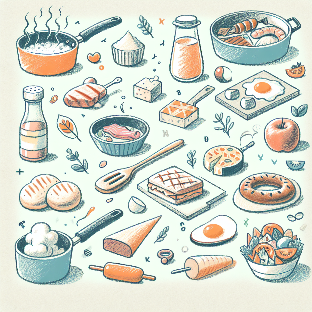 Pastelková ilustrace znázorňující téma: Vaření