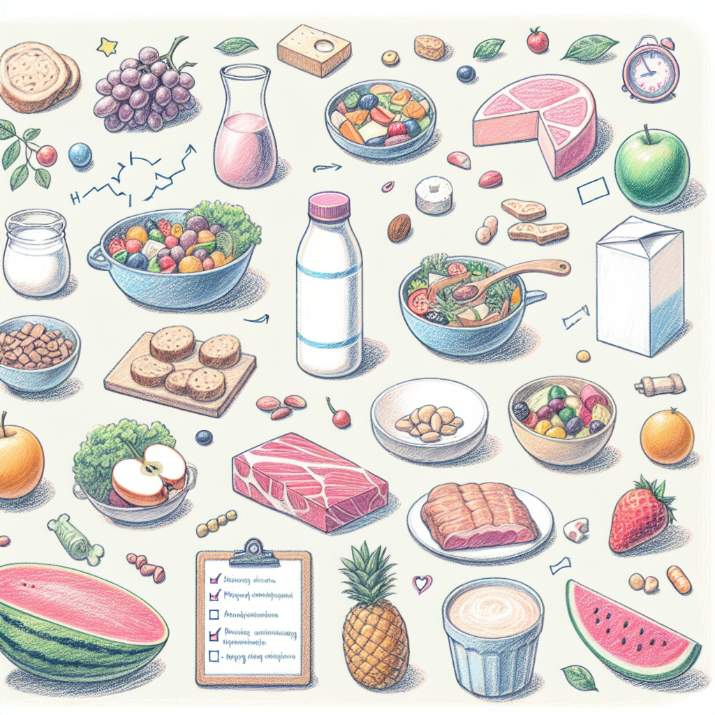 Pastelková ilustrace znázorňující téma: Diety