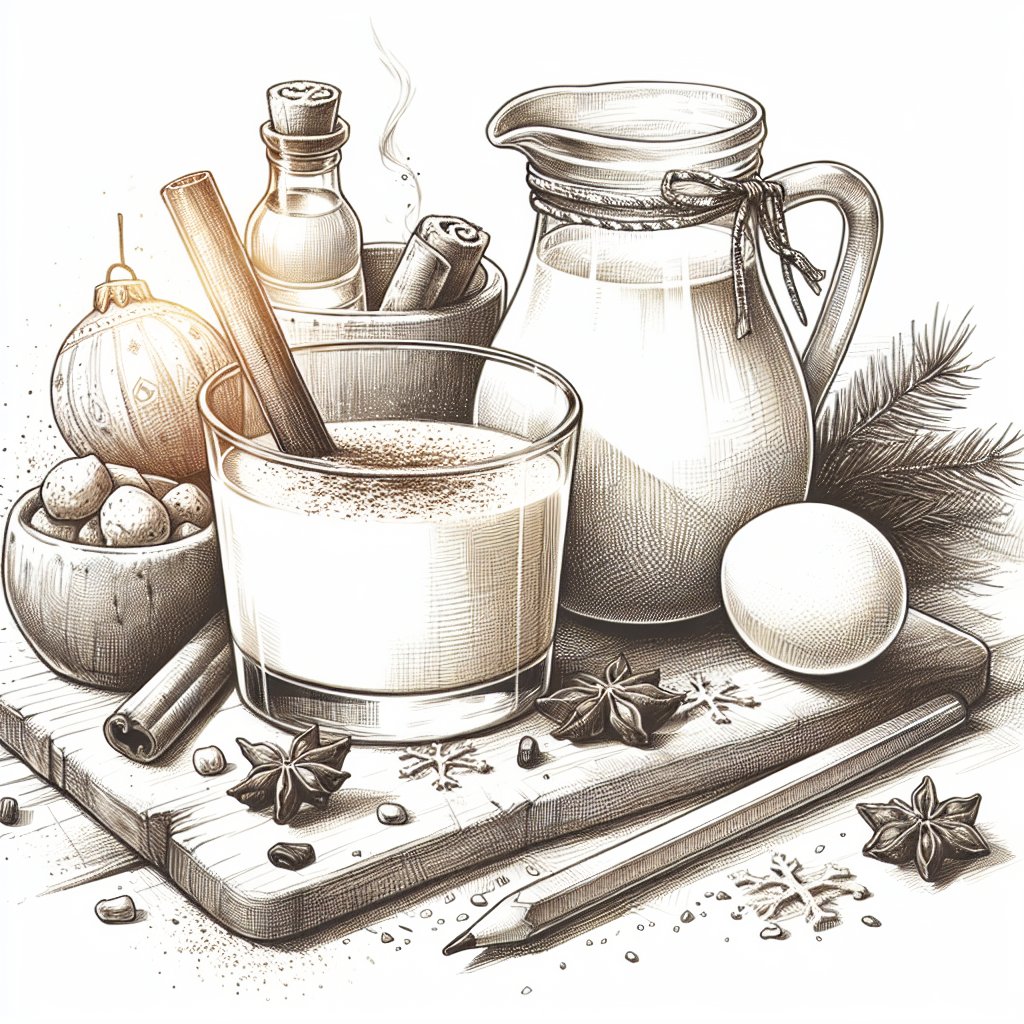 Pastelková ilustrace znázorňující téma: Vánoční nápoje
