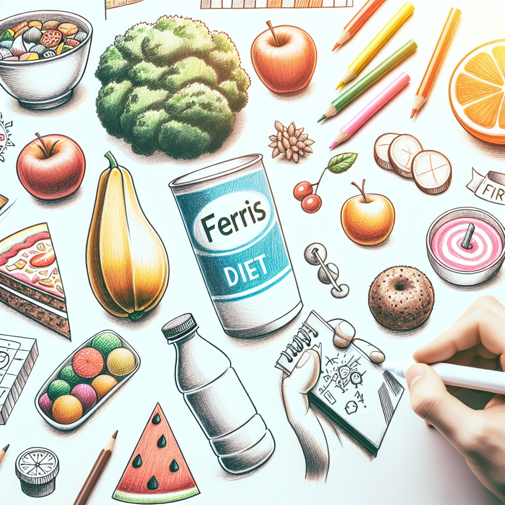 Pastelková ilustrace znázorňující téma: Diety