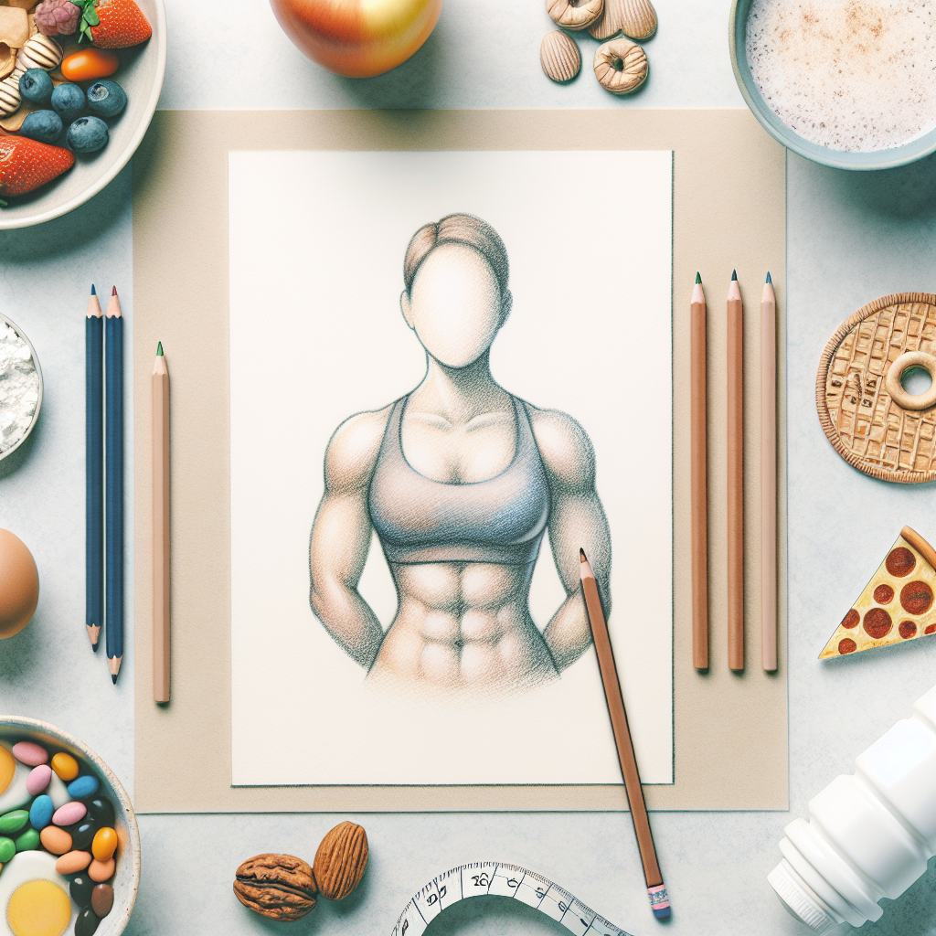 Pastelková ilustrace znázorňující téma: Fitness a výživa