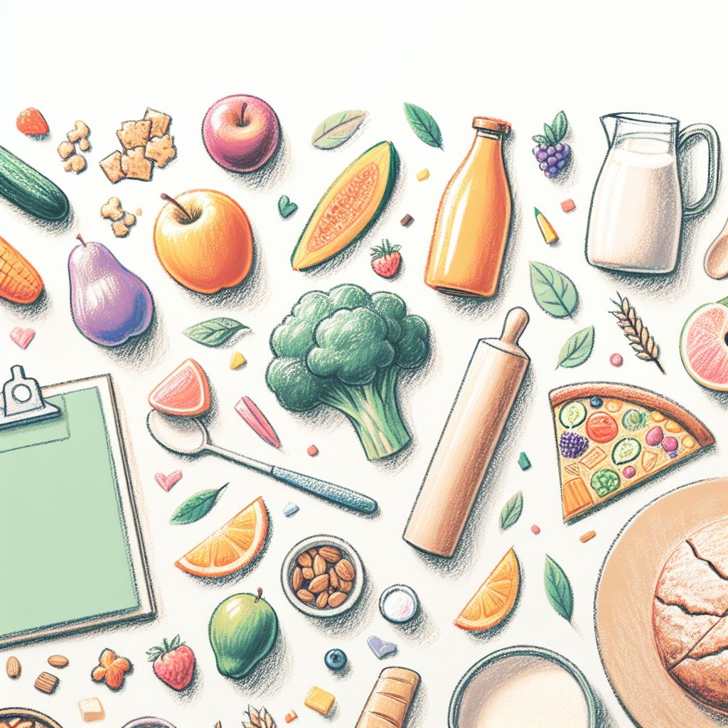 Pastelková ilustrace znázorňující téma: Zdravá strava
