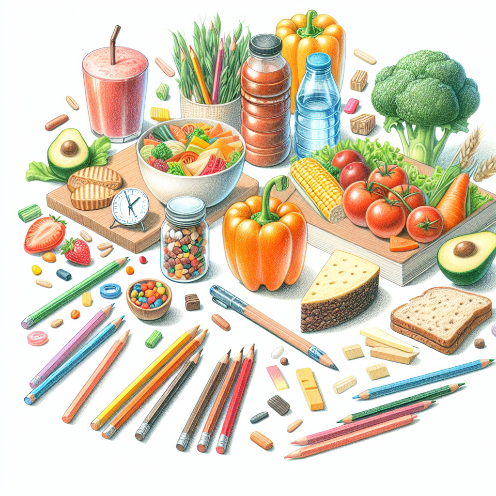 Pastelková ilustrace znázorňující téma: Zdravá výživa