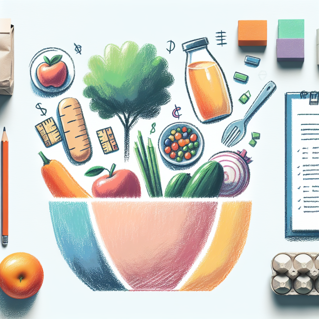 Pastelková ilustrace znázorňující téma: Zdravé stravování