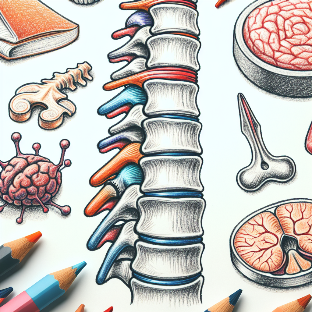 Pastelková ilustrace znázorňující téma: Zdraví páteře