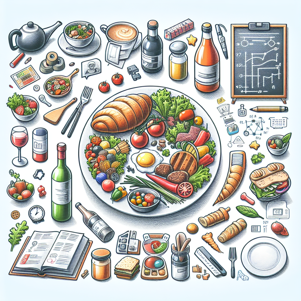 Pastelková ilustrace znázorňující téma: Gastronomie