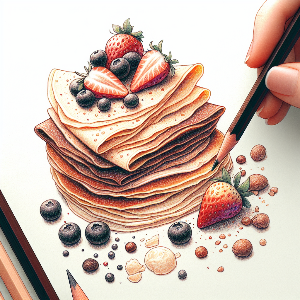 Pastelková ilustrace znázorňující téma: Kuchyně