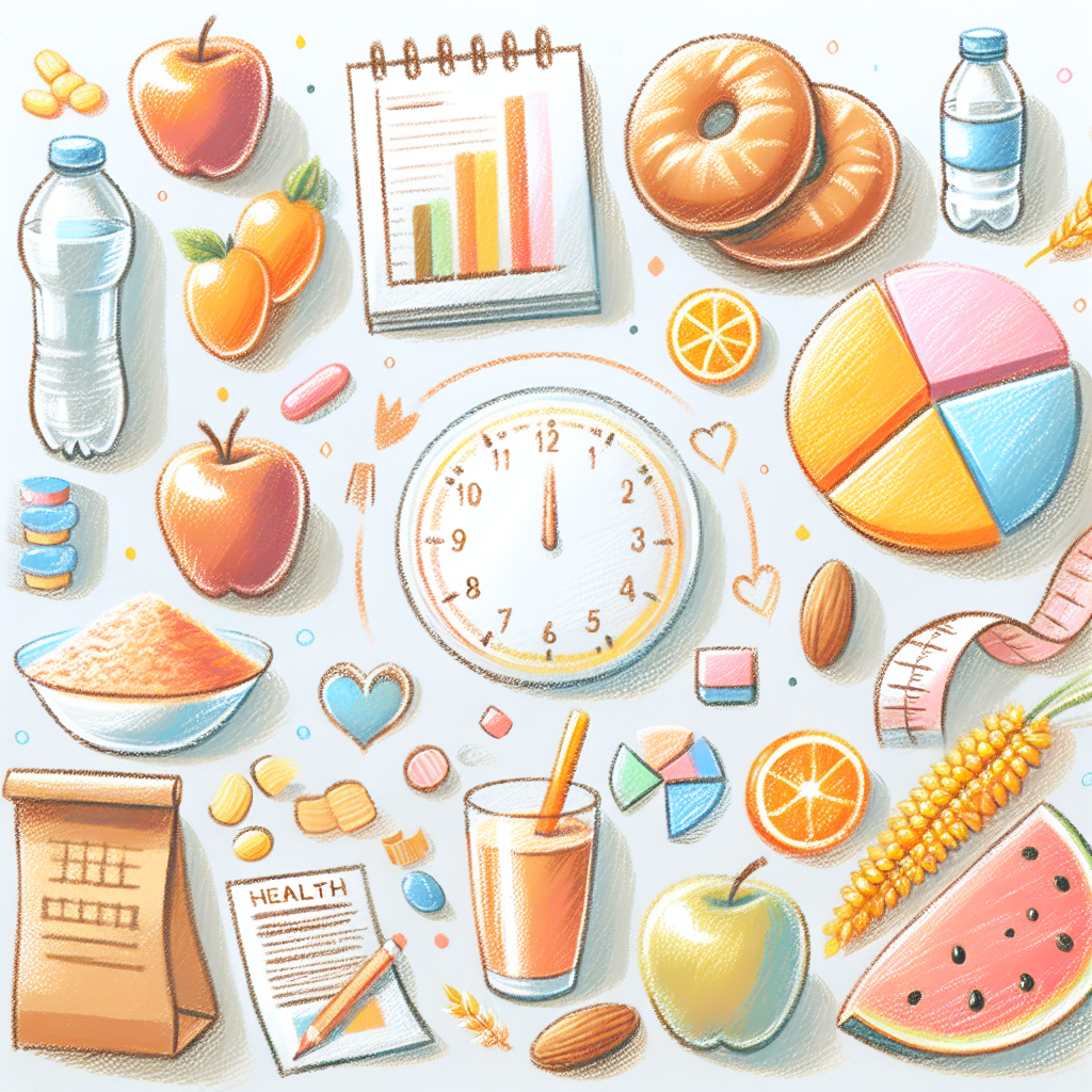 Pastelková ilustrace znázorňující téma: Diety a výživa