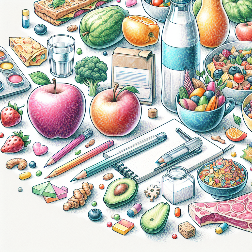 Pastelková ilustrace znázorňující téma: Diety a zdraví