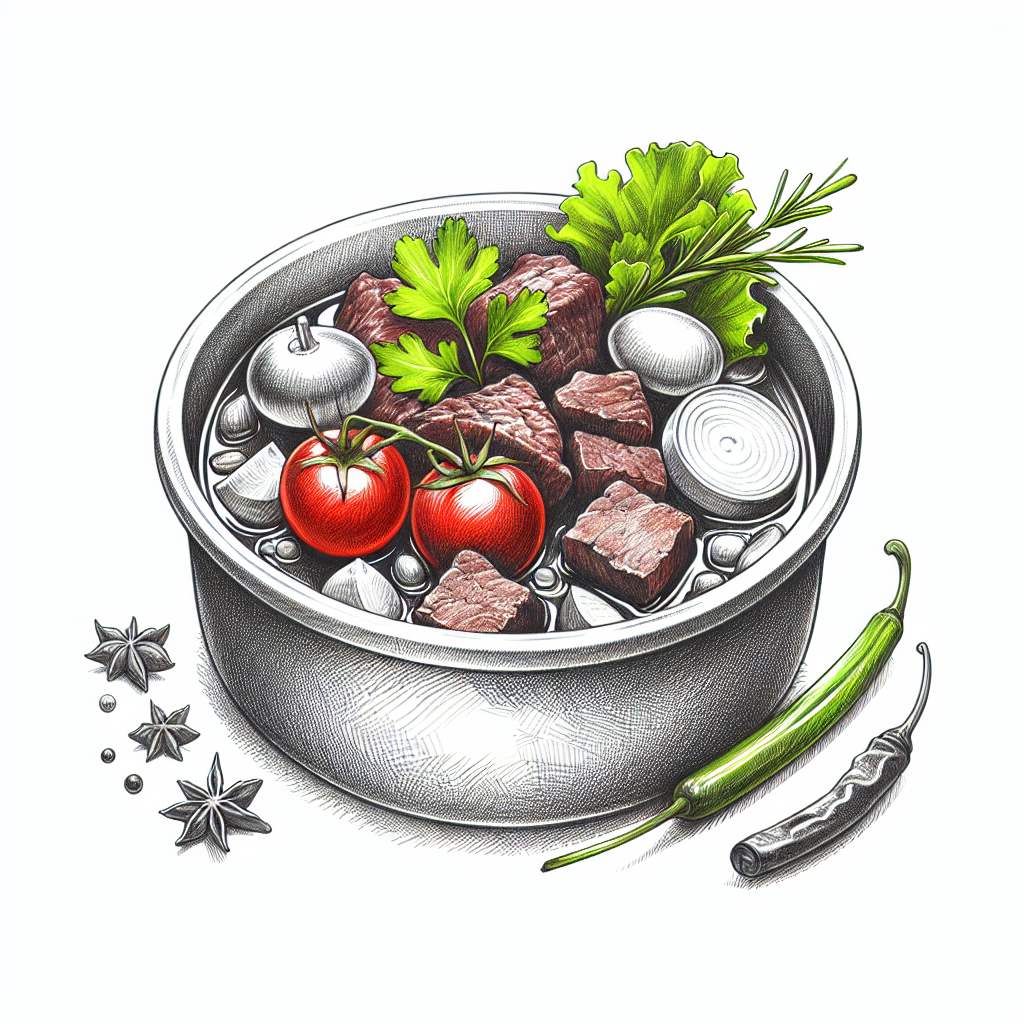 Pastelková ilustrace znázorňující téma: Česká kuchyně