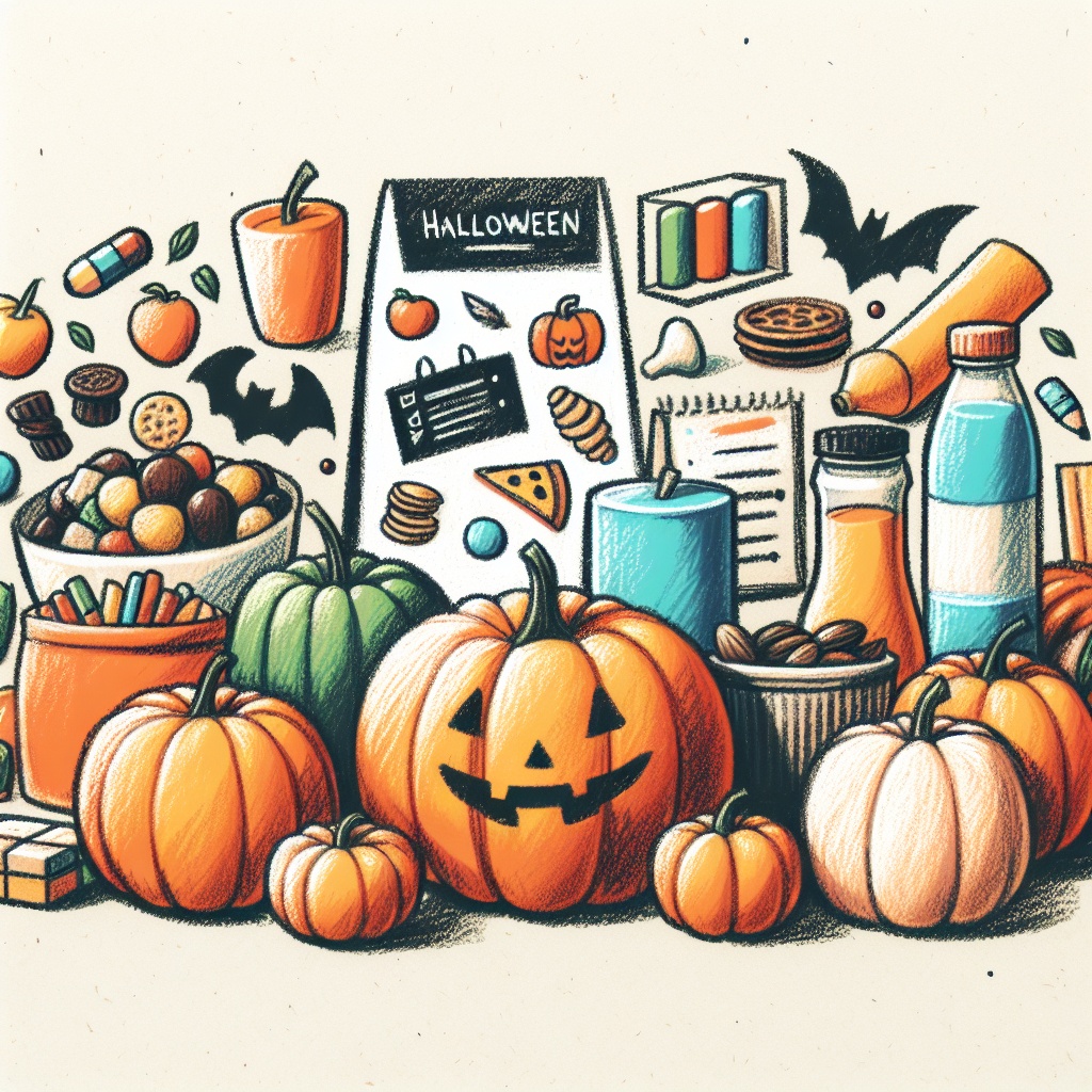 Pastelková ilustrace znázorňující téma: Halloween