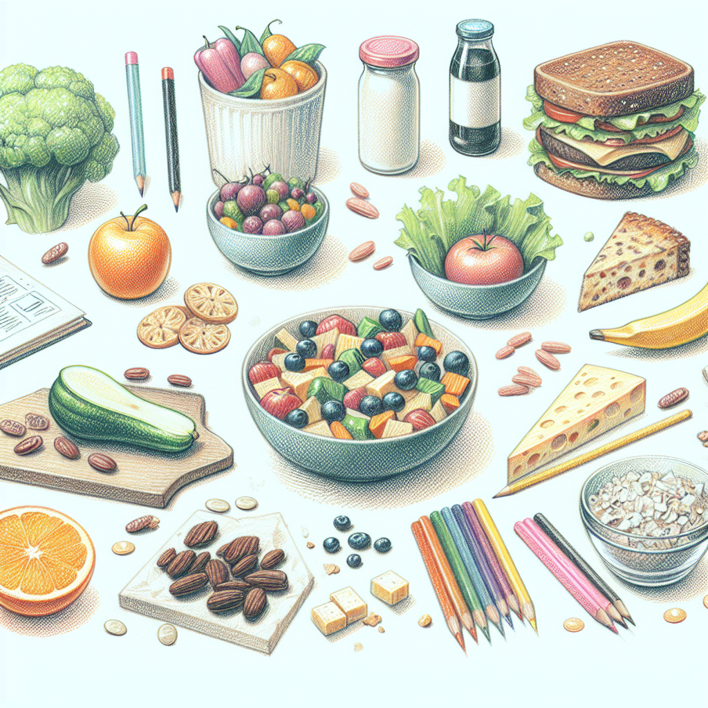 Pastelková ilustrace znázorňující téma: Hlavní jídla