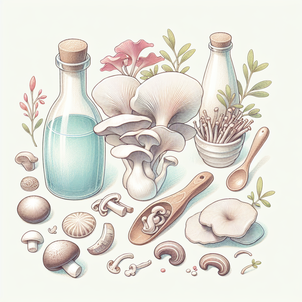 Pastelková ilustrace znázorňující téma: Houbové recepty