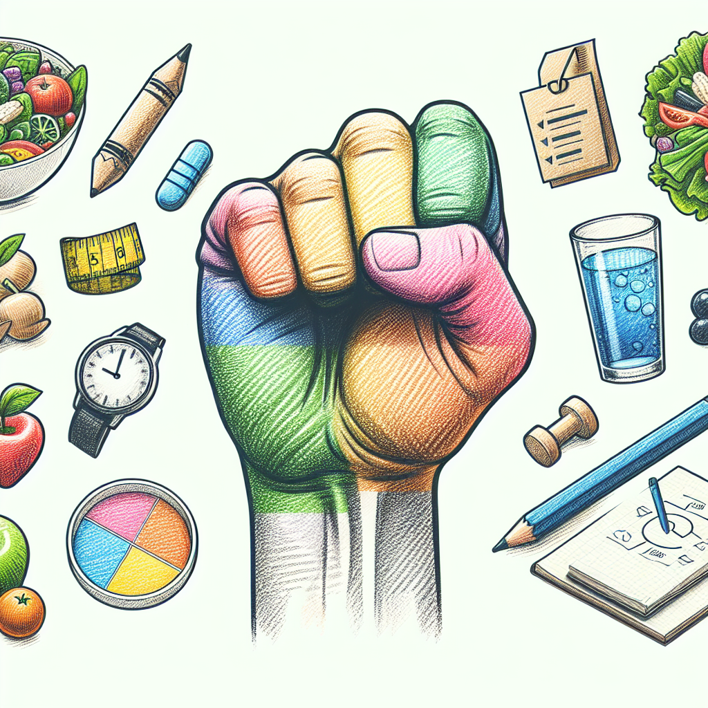 Pastelková ilustrace znázorňující téma: Diety