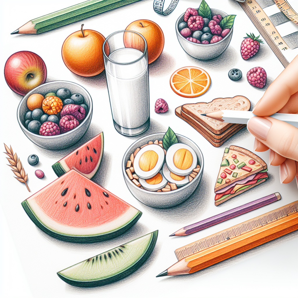Pastelková ilustrace znázorňující téma: Zdravé stravování