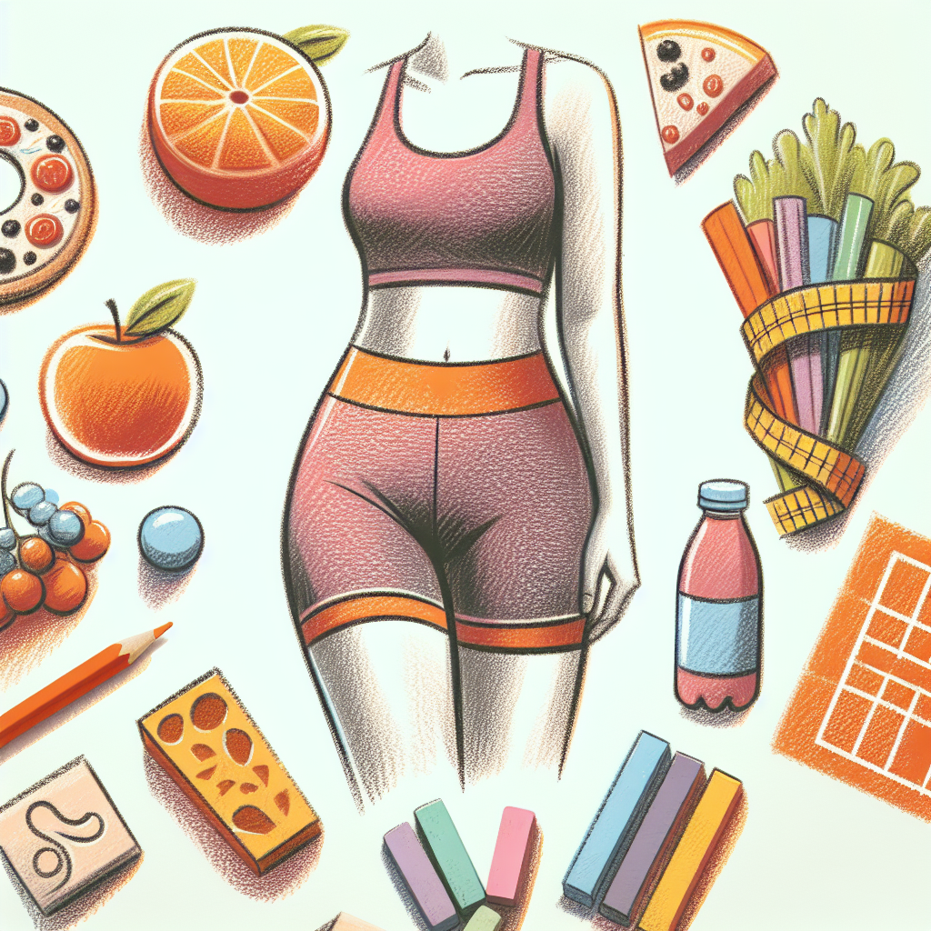 Pastelková ilustrace znázorňující téma: Hubnutí