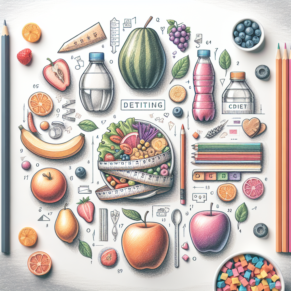 Pastelková ilustrace znázorňující téma: Hubnutí a výživa