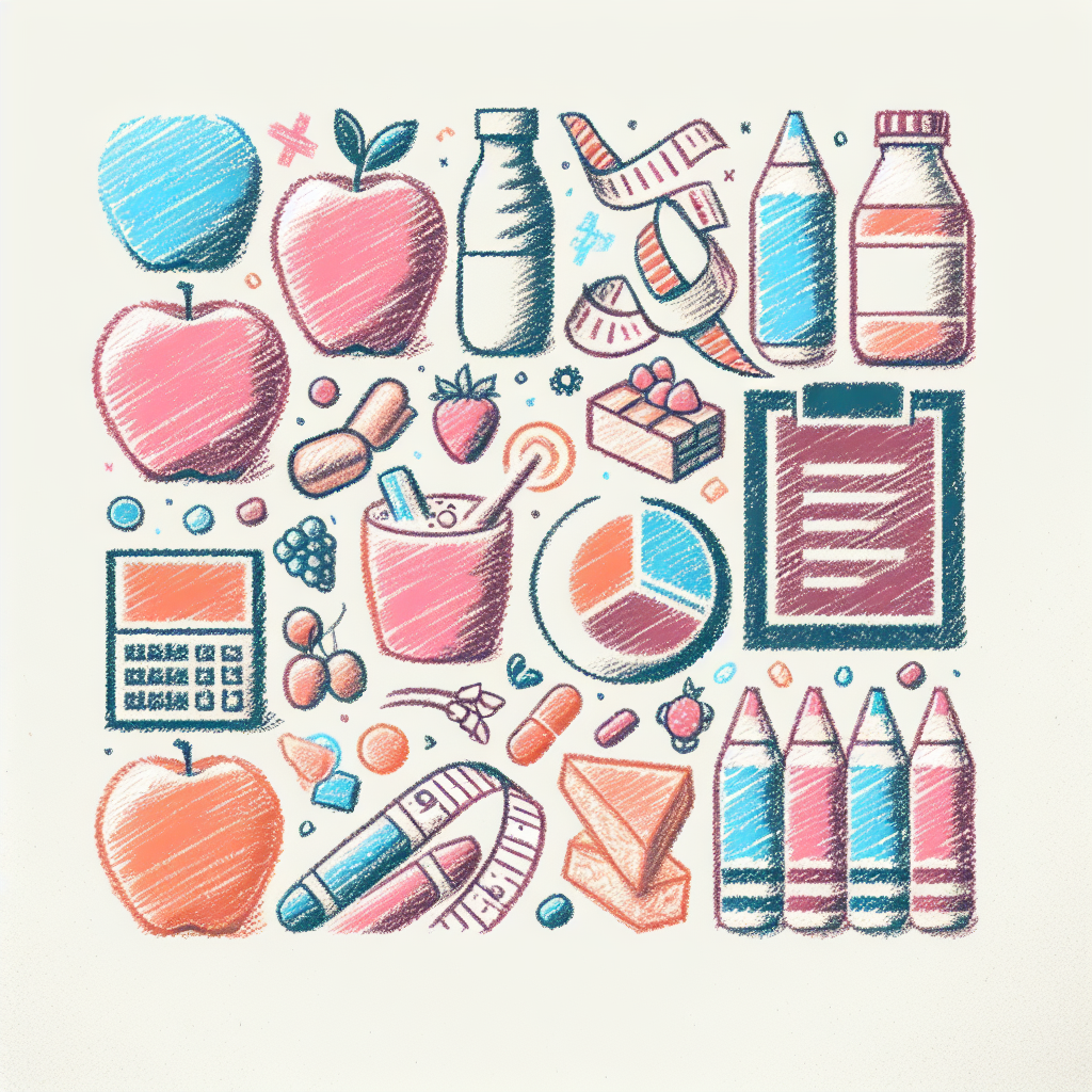 Pastelková ilustrace znázorňující téma: Diety a výživa