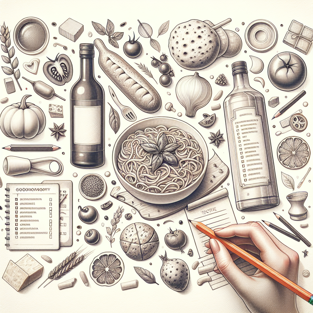 Pastelková ilustrace znázorňující téma: Gastronomie
