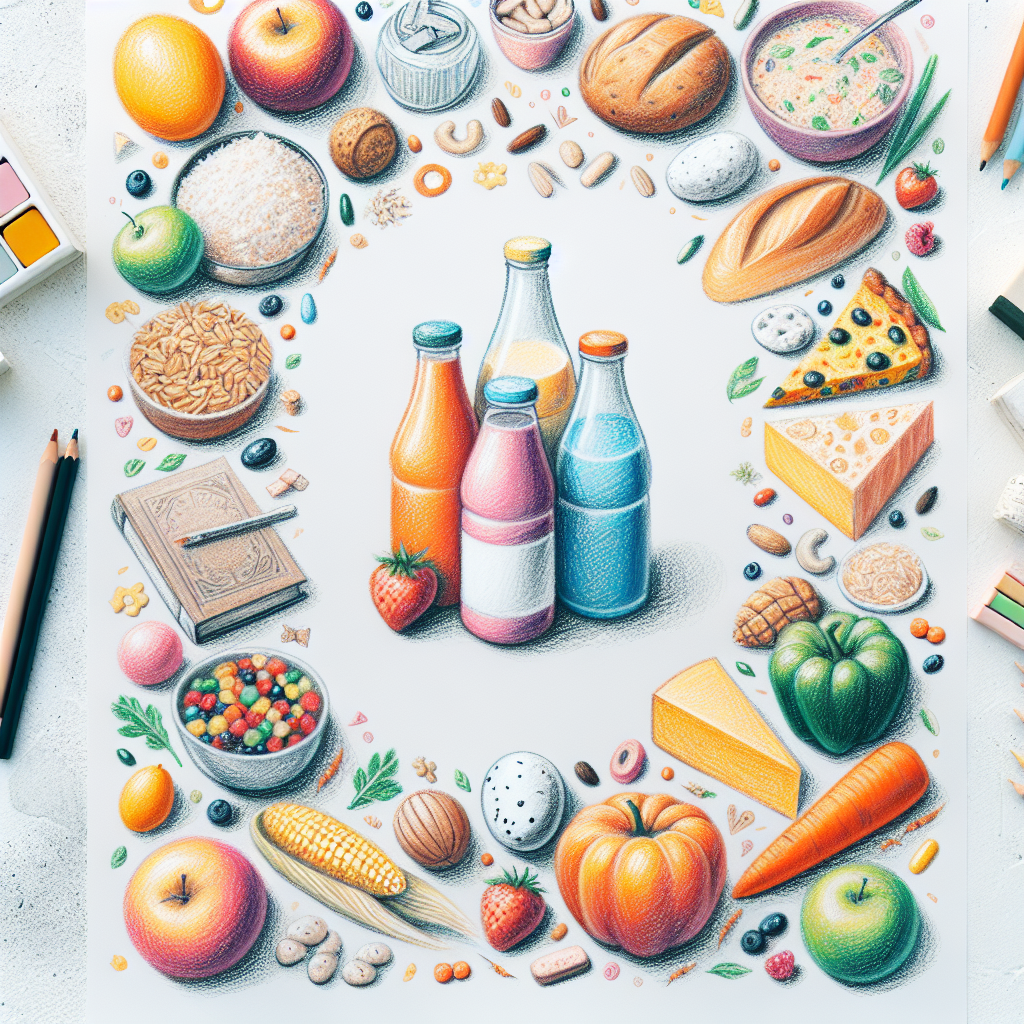 Pastelková ilustrace znázorňující téma: Zdravá strava
