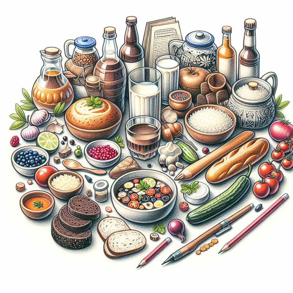 Pastelková ilustrace znázorňující téma: Recepty