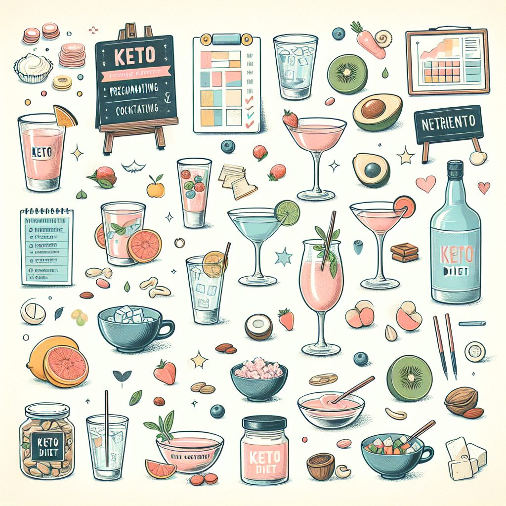 Pastelková ilustrace znázorňující téma: Keto dieta