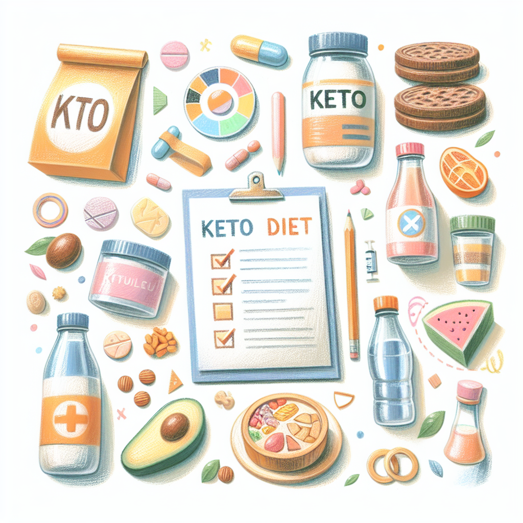 Pastelková ilustrace znázorňující téma: Keto dieta