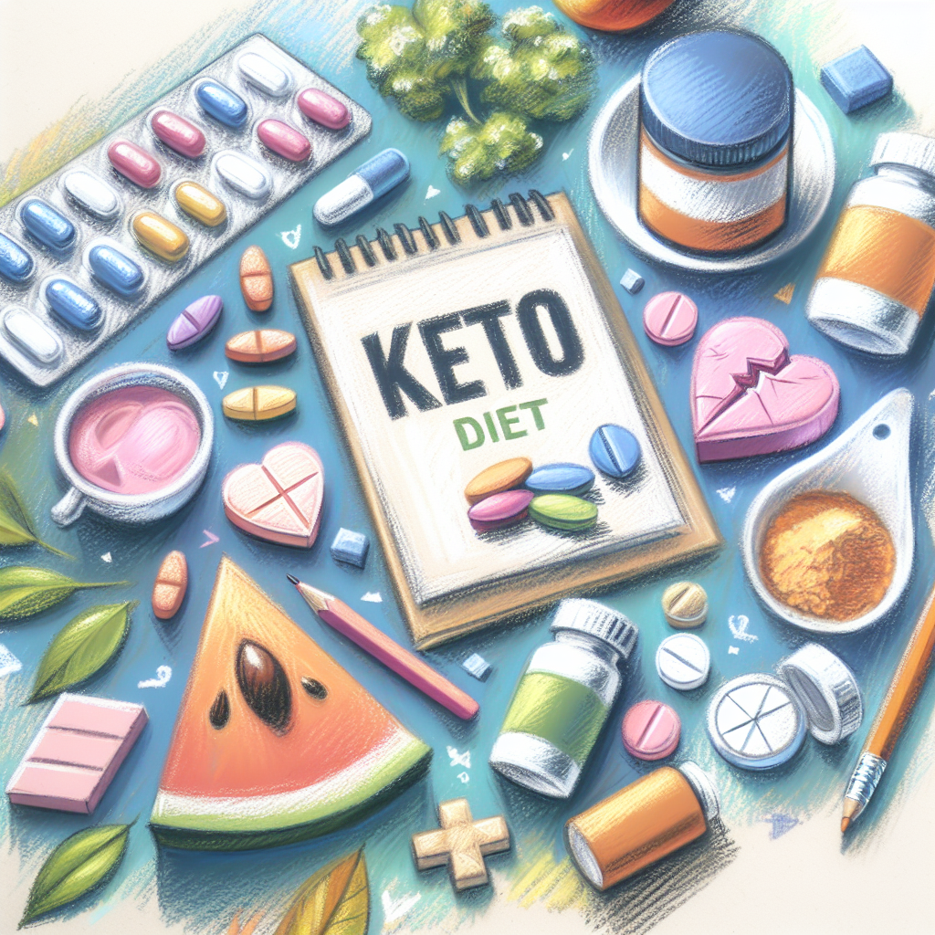 Pastelková ilustrace znázorňující téma: Keto dieta