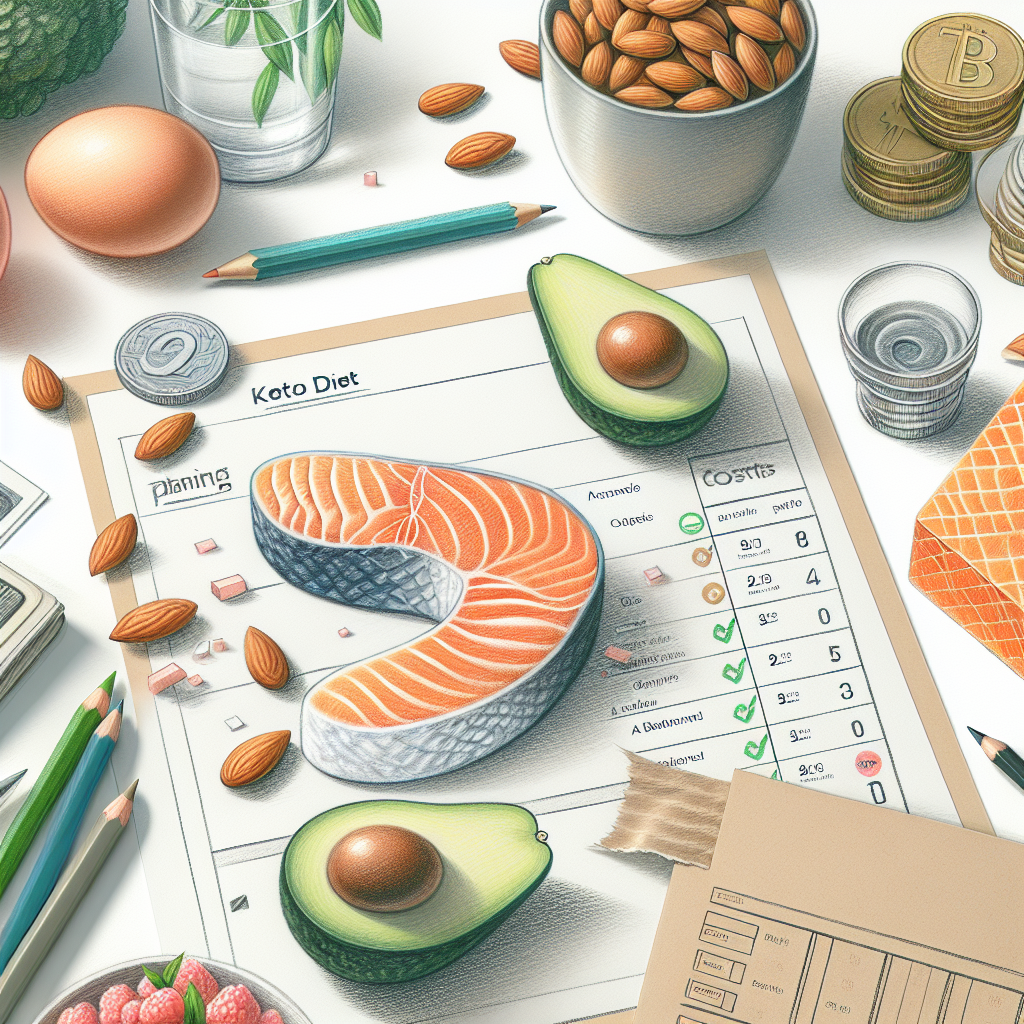 Pastelková ilustrace znázorňující téma: Keto dieta