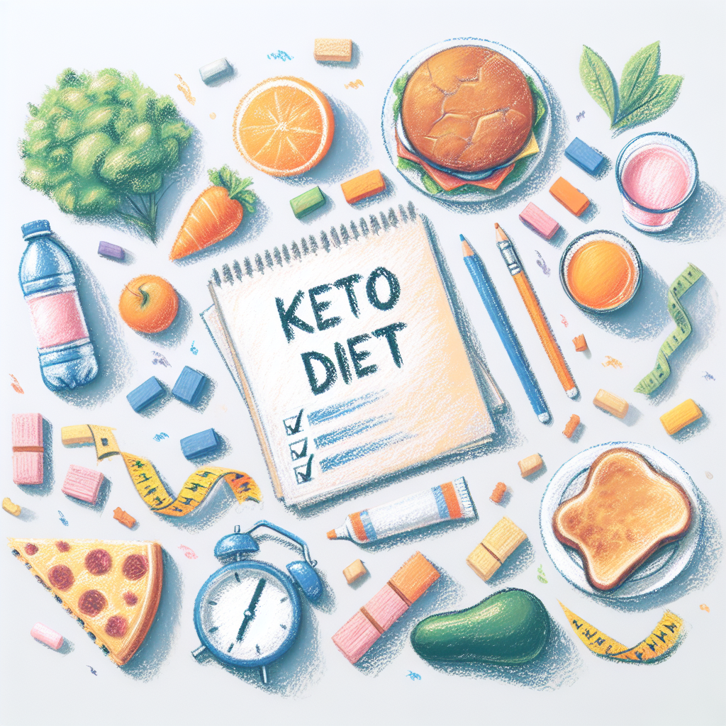 Pastelková ilustrace znázorňující téma: Keto dieta