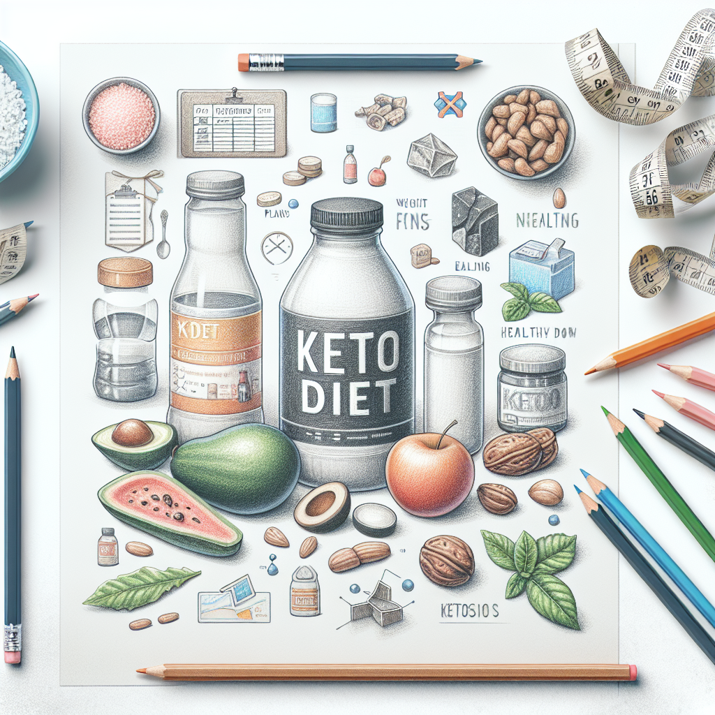 Pastelková ilustrace znázorňující téma: Keto dieta