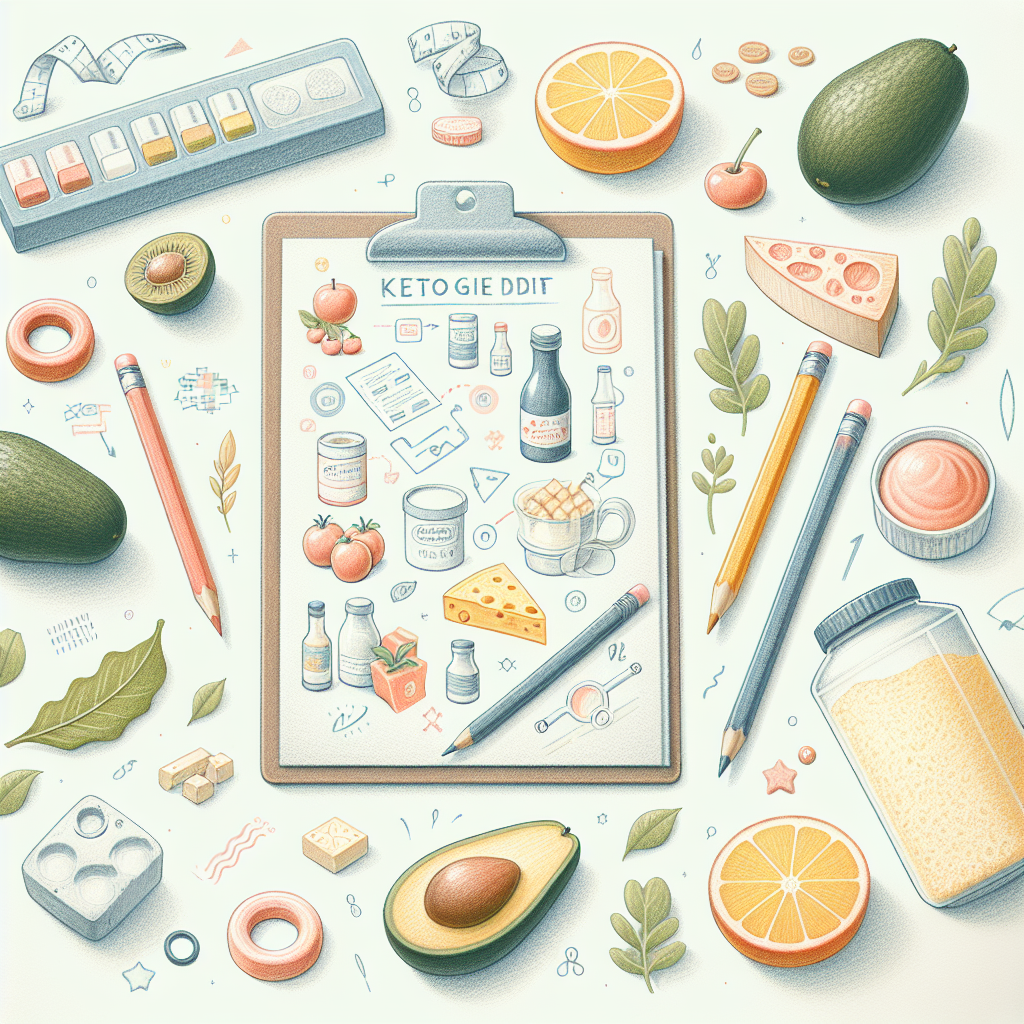 Pastelková ilustrace znázorňující téma: Keto dieta