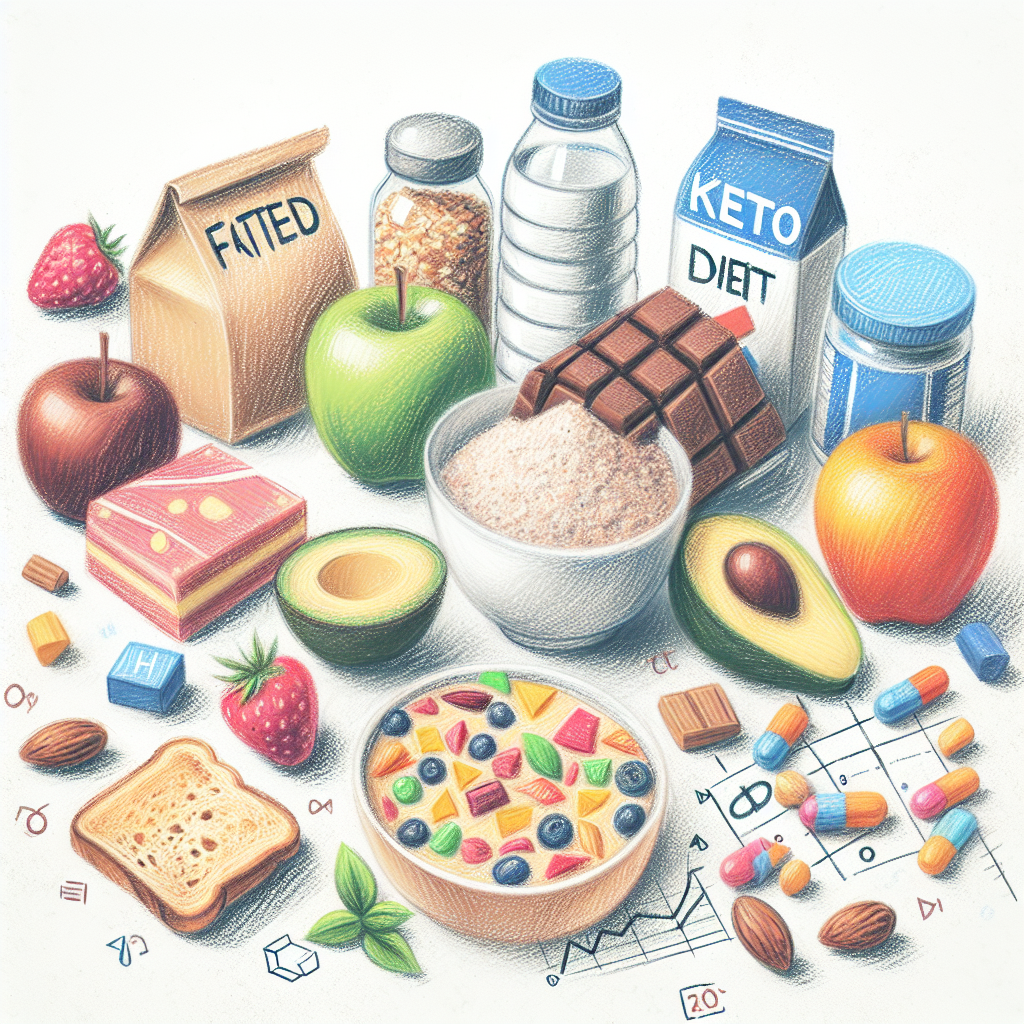 Pastelková ilustrace znázorňující téma: Keto dieta