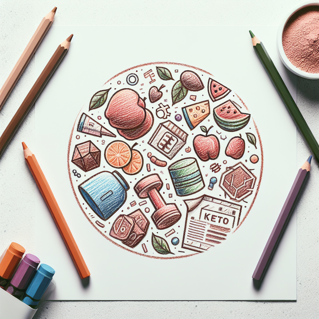 Pastelková ilustrace znázorňující téma: Diety
