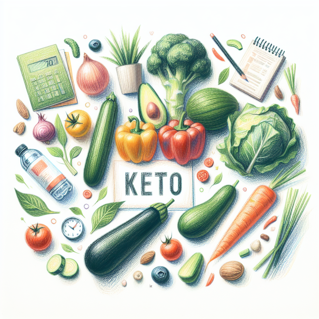 Pastelková ilustrace znázorňující téma: Keto dieta